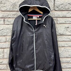 Puma Black Windbreaker with White Trim